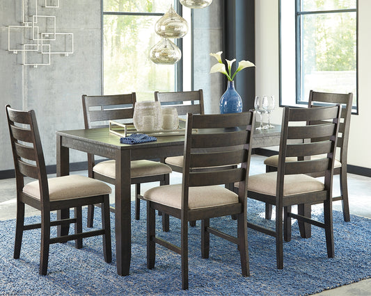 Bradenton Furniture Outlet - Ashley Furniture - Rokane Dining Room - Dining Room Table Set (7/CN) / Brown - D397-425