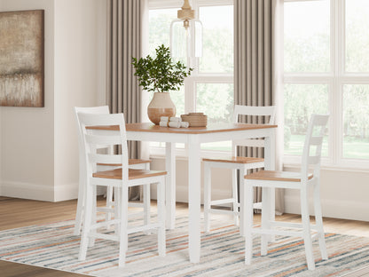 Bradenton Furniture Outlet - Ashley Furniture - Gesthaven Dining Room - DRM Counter Table Set (5/CN) / Natural/White - D398-223