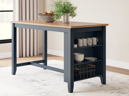 Bradenton Furniture Outlet - Ashley Furniture - Gesthaven Dining Room - RECT Dining Room Counter Table / Natural/Blue - D399-13