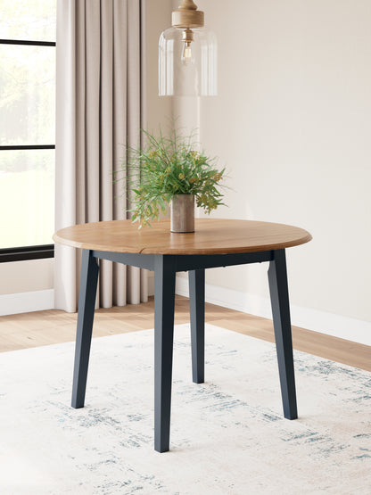 Bradenton Furniture Outlet - Ashley Furniture - Gesthaven Dining Room - Round DRM Drop Leaf Table / Natural/Blue - D399-15