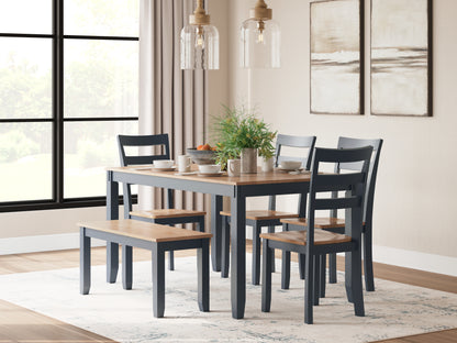 Bradenton Furniture Outlet - Ashley Furniture - Gesthaven Dining Room - Dining Room Table Set (6/CN) / Natural/Blue - D399-325