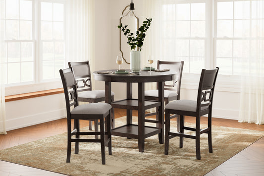Bradenton Furniture Outlet - Ashley Furniture - Langwest Dining Room - DRM Counter Table Set (5/CN) / Brown - D422-223