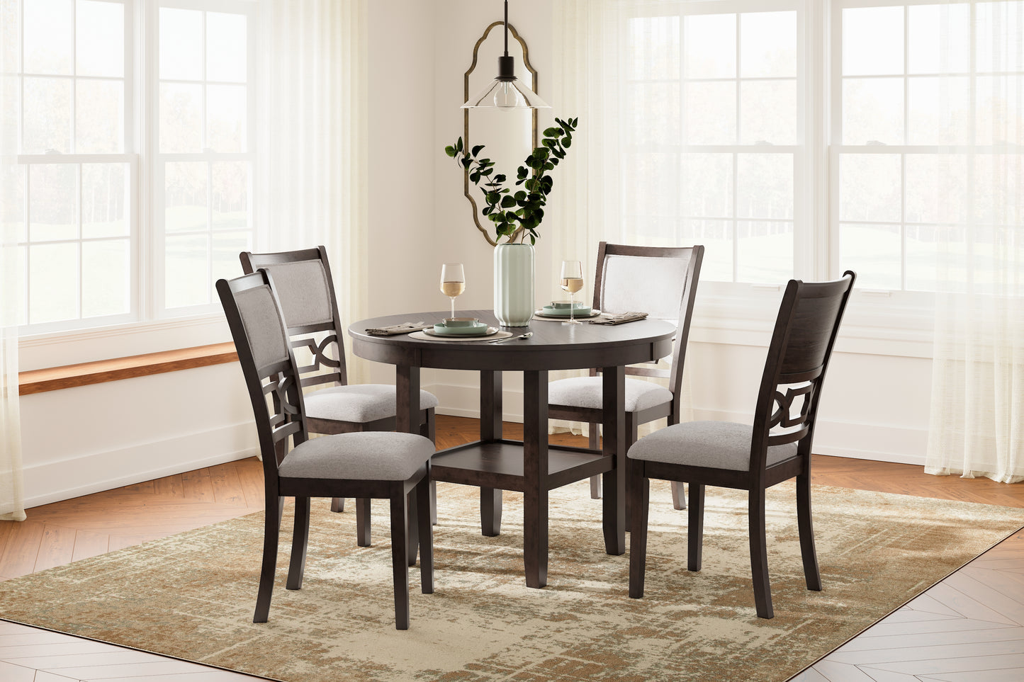 Bradenton Furniture Outlet - Ashley Furniture - Langwest Dining Room - Dining Room Table Set (5/CN) / Brown - D422-225