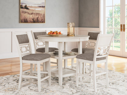 Bradenton Furniture Outlet - Ashley Furniture - Erinberg Dining Room - DRM Counter Table Set (5/CN) / Antique White - D423-223