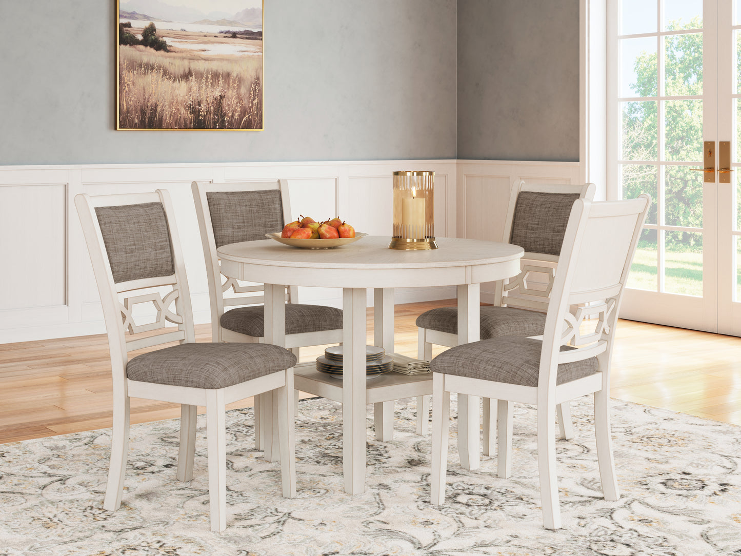Bradenton Furniture Outlet - Ashley Furniture - Erinberg Dining Room - Dining Room Table Set (5/CN) / Antique White - D423-225