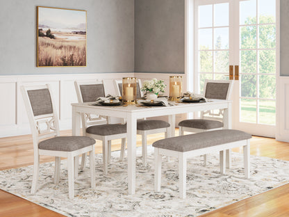 Bradenton Furniture Outlet - Ashley Furniture - Erinberg Dining Room - Dining Room Table Set (6/CN) / Antique White - D423-325