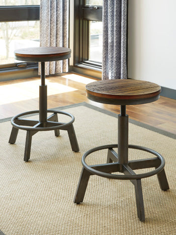 Bradenton Furniture Outlet - Ashley Furniture - Torjin Dining Room - Counter Height Stool (Set of 2) / Brown/Gray - D440-024X2
