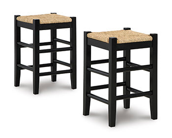 Bradenton Furniture Outlet - Ashley Furniture - Mirimyn Dining Room - Bar Height Bar Stool (Set of 2) / Black - D508-130X2