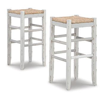 Bradenton Furniture Outlet - Ashley Furniture - Mirimyn Dining Room - Bar Height Bar Stool (Set of 2) / White - D508-230X2
