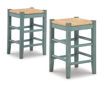 Bradenton Furniture Outlet - Ashley Furniture - Mirimyn Dining Room - Counter Height Bar Stool (Set of 2) / Teal - D508-324X2