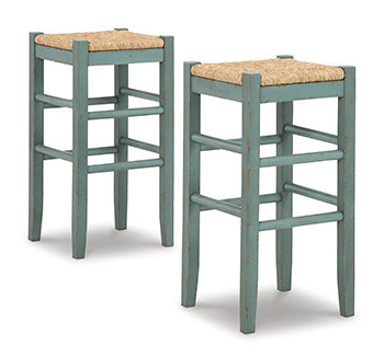 Bradenton Furniture Outlet - Ashley Furniture - Mirimyn Dining Room - Bar Height Bar Stool (Set of 2) / Teal - D508-330X2