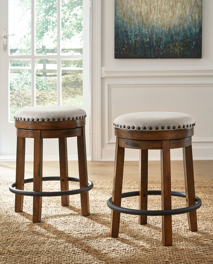 Bradenton Furniture Outlet - Ashley Furniture - Valebeck Dining Room - UPH Swivel Stool (1/CN) / Brown/Black - D546-124