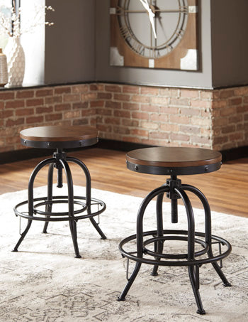 Bradenton Furniture Outlet - Ashley Furniture - Valebeck Dining Room - Counter Height Bar Stool (Set of 2) / Brown/Black - D546-224X2