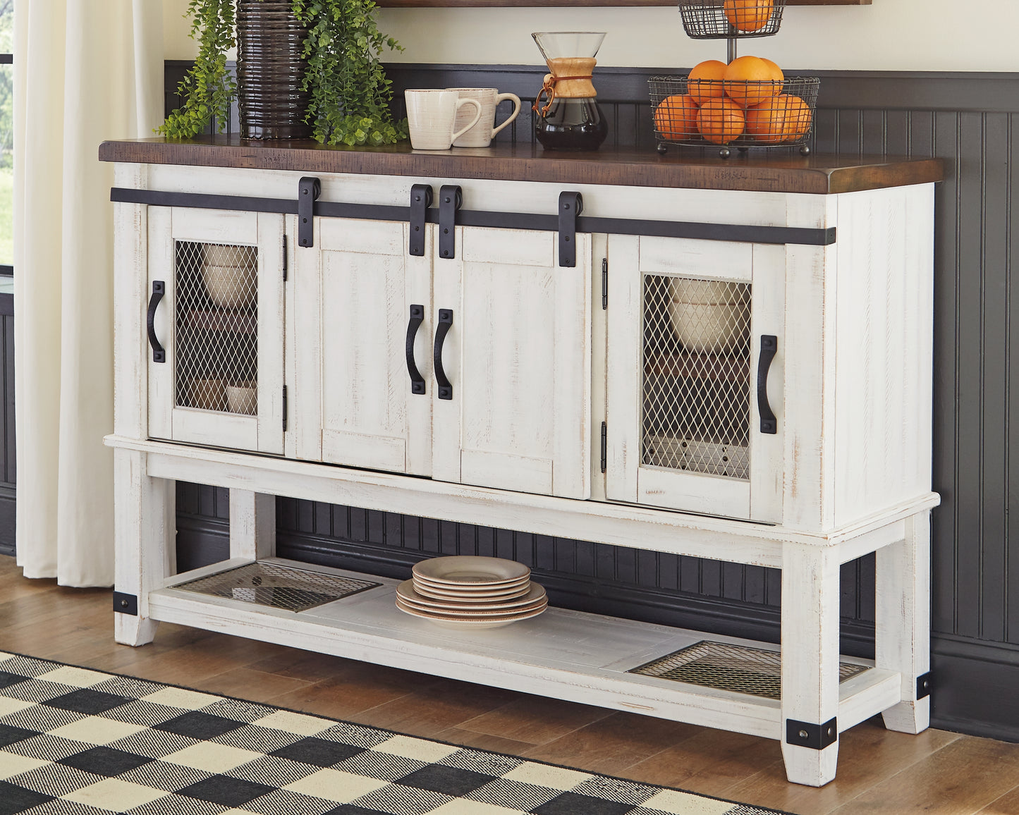 Bradenton Furniture Outlet - Ashley Furniture - Valebeck Dining Room - Dining Room Server / White/Brown - D546-60