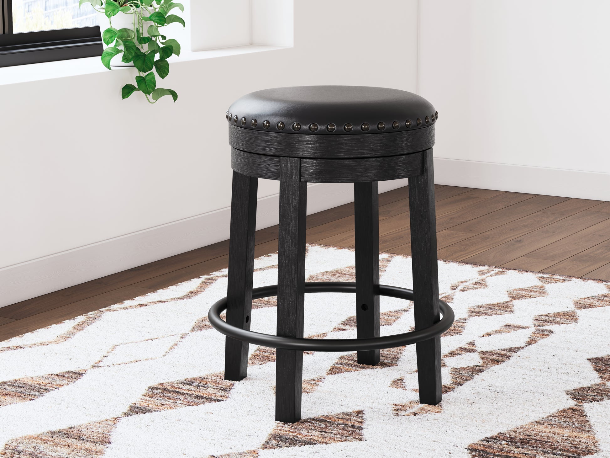 Bradenton Furniture Outlet - Ashley Furniture - Valebeck Dining Room - UPH Swivel Stool (1/CN) / Black - D546-824
