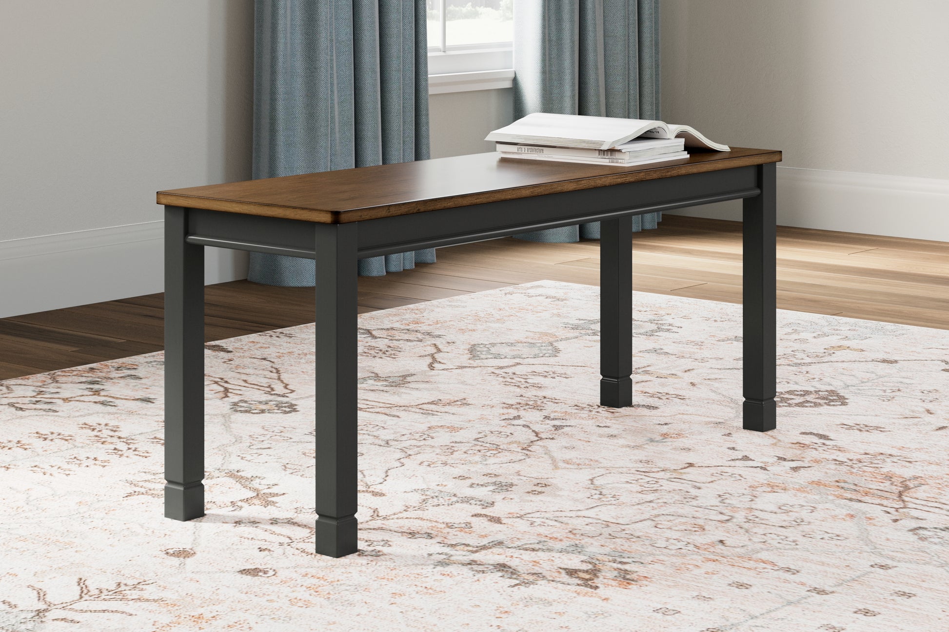 Bradenton Furniture Outlet - Ashley Furniture - Owingsville Dining Room - Large Dining Room Bench / Black/Brown / 42"W x 14"D x 18"H - D580-00