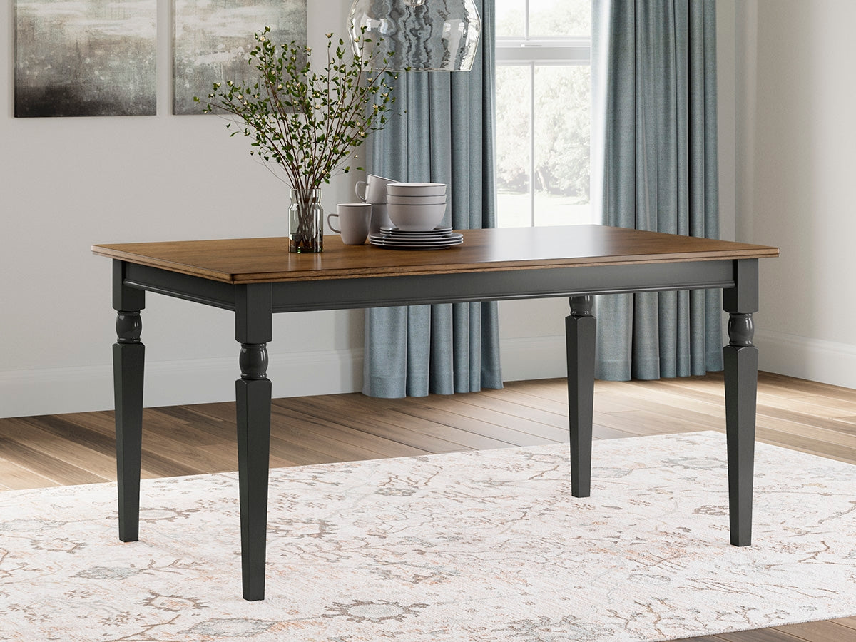 Bradenton Furniture Outlet - Ashley Furniture - Owingsville Dining Room - Rectangular Dining Room Table / Black/Brown / 60"W x 36"D x 30"H - D580-25