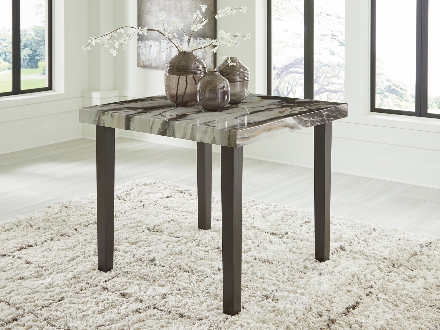Bradenton Furniture Outlet - Ashley Furniture - Jeshina Counter Height Dining Table - Square DRM Counter Table / Dark Brown/Beige - PCD581-13