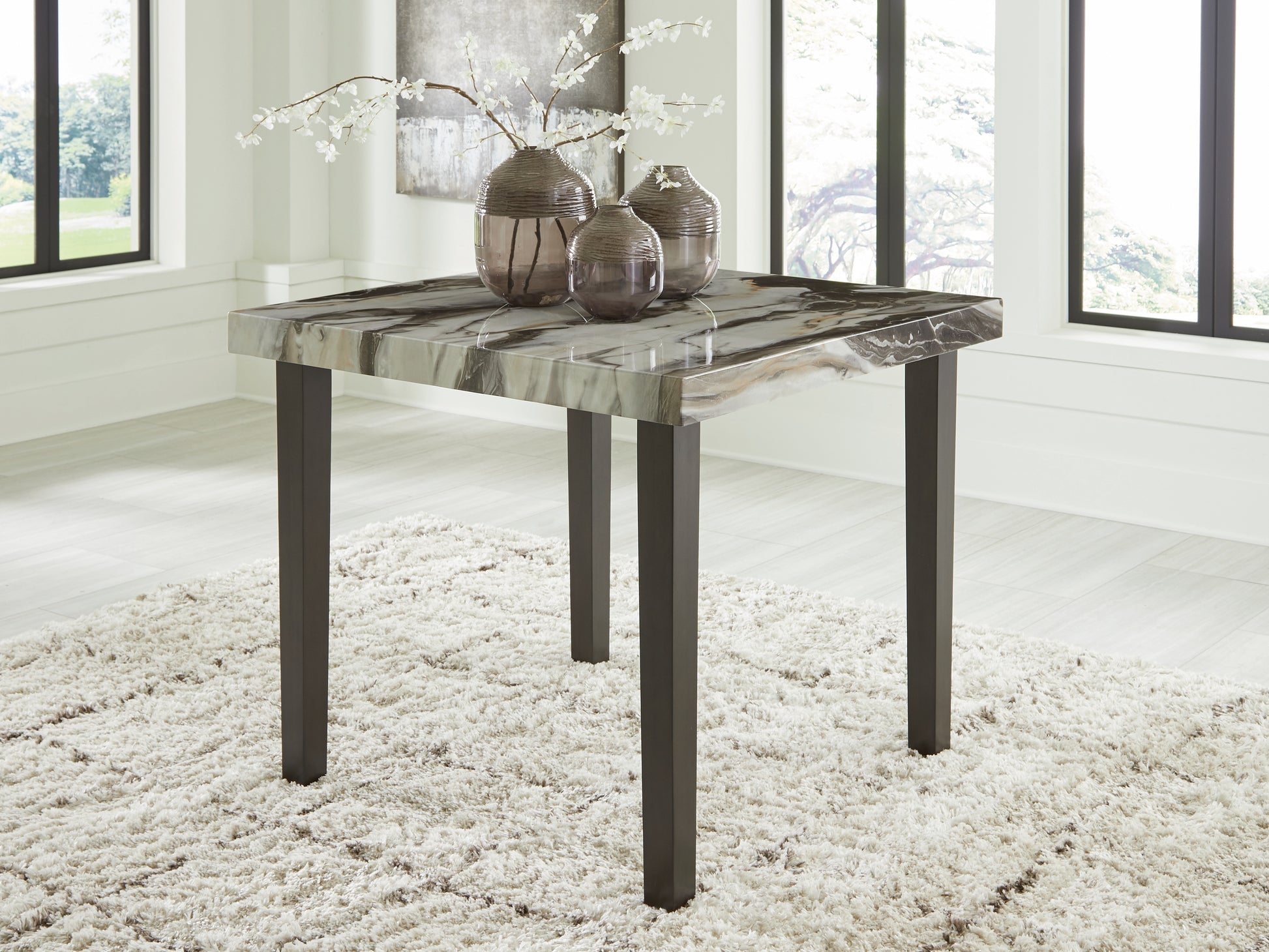 Bradenton Furniture Outlet - Ashley Furniture - Jeshina Counter Height Dining Table - Square DRM Counter Table / Dark Brown/Beige - PCD581-13