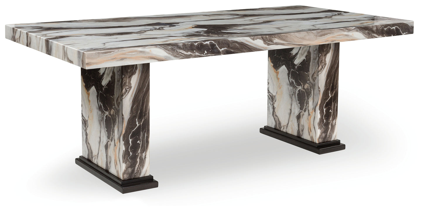 Bradenton Furniture Outlet - Ashley Furniture - Jeshina Dining Table - Dining Table / Dark Brown/Beige - PCD581D4
