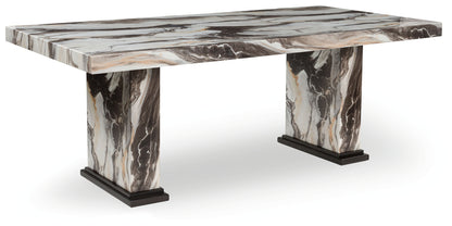Bradenton Furniture Outlet - Ashley Furniture - Jeshina Dining Table - Dining Table / Dark Brown/Beige - PCD581D4