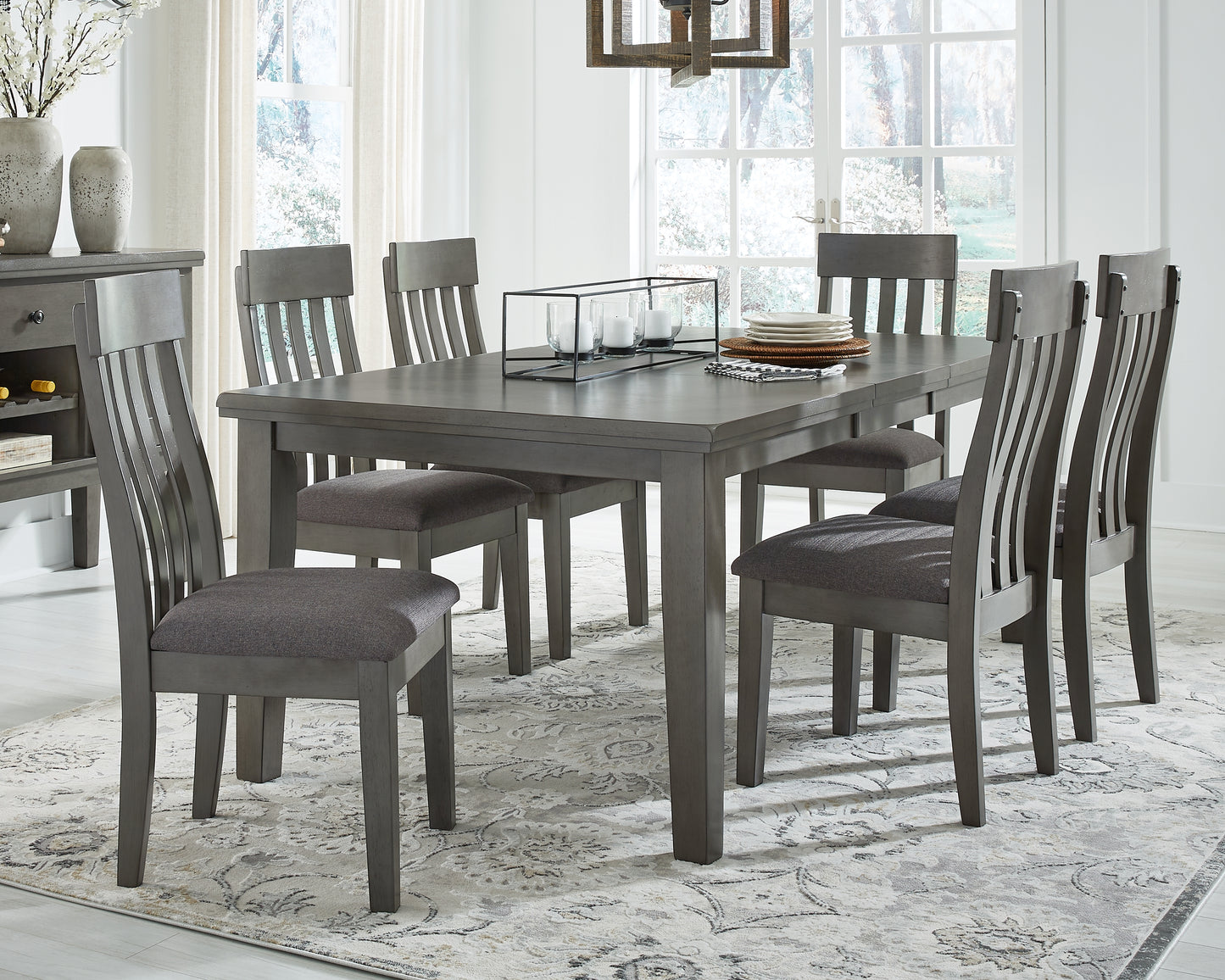 Bradenton Furniture Outlet - Ashley Furniture - Hallanden Dining Room - RECT DRM Butterfly EXT Table / Gray / 42"W x 78"D x 30"H - D589-35