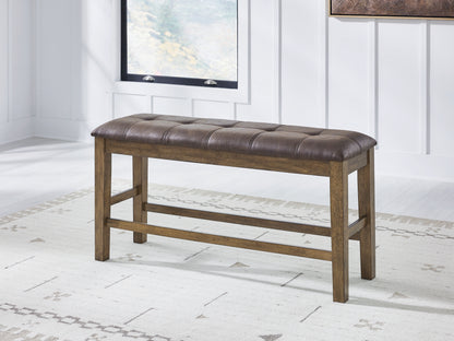 Bradenton Furniture Outlet - Ashley Furniture - Urbinforte Dining Room - DBL Counter UPH Bench (1/CN) / Light Brown - PCD592-09