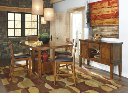 Bradenton Furniture Outlet - Ashley Furniture - Ralene Dining Room - RECT DRM Counter EXT Table / Medium Brown - D594-42