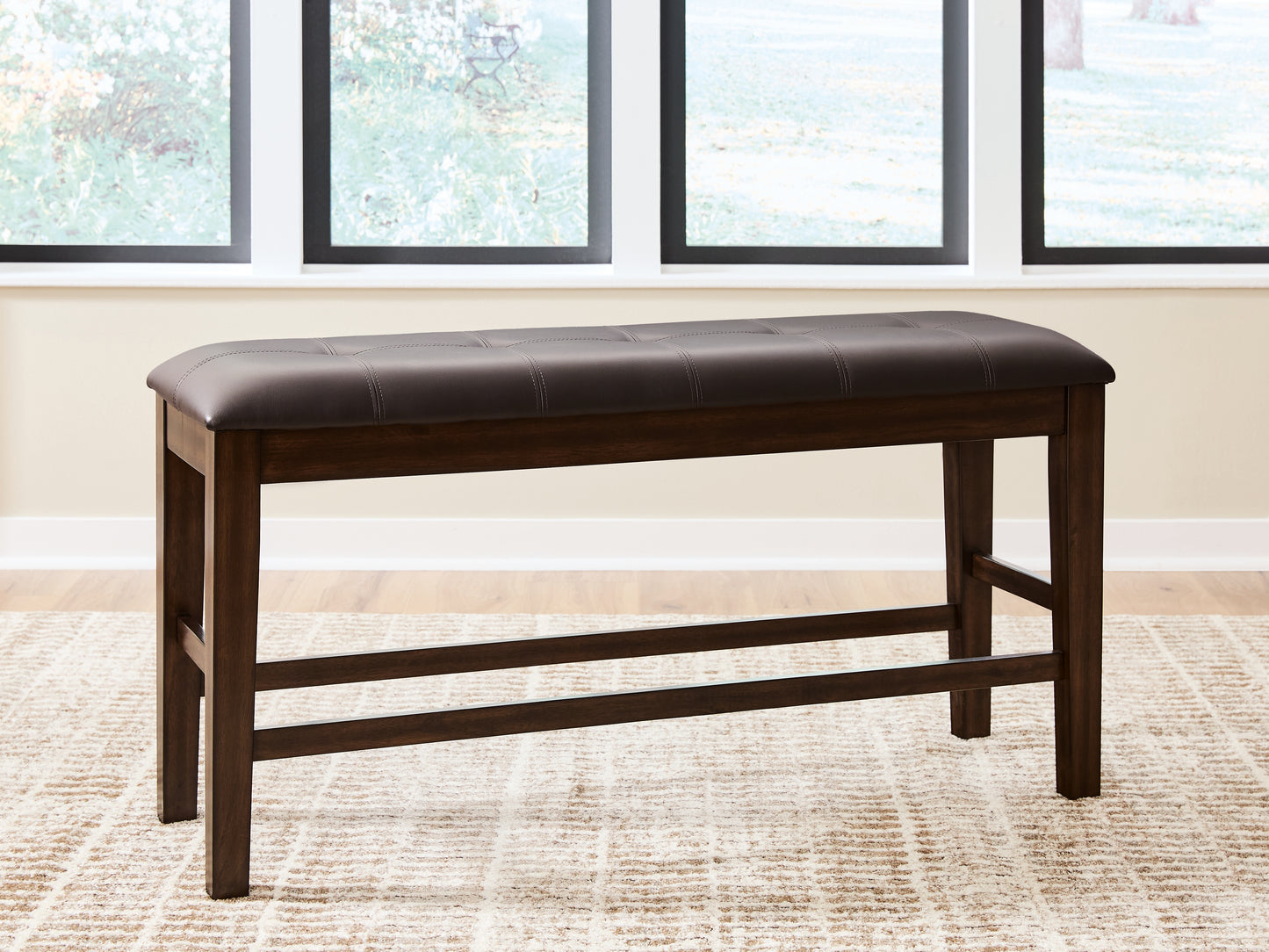 Bradenton Furniture Outlet - Ashley Furniture - Haddigan Dining Room - DBL Counter UPH Bench (1/CN) / Dark Brown - D596-09