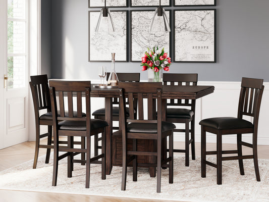 Bradenton Furniture Outlet - Ashley Furniture - Haddigan Dining Room - Counter Height Barstool (Set of 2) / Dark Brown - D596-224X2