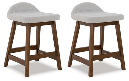 Bradenton Furniture Outlet - Ashley Furniture - Lyncott Dining Room - Counter Height Bar Stool (Set of 2) / Light Gray/Brown - D615-124X2