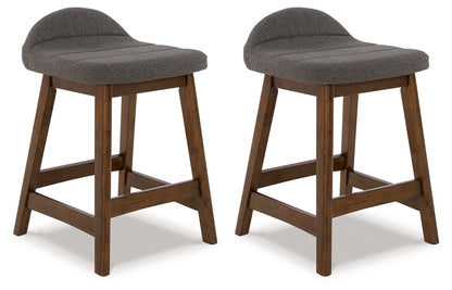 Bradenton Furniture Outlet - Ashley Furniture - Lyncott Dining Room - Counter Height Bar Stool (Set of 2) / Charcoal/Brown - D615-224X2