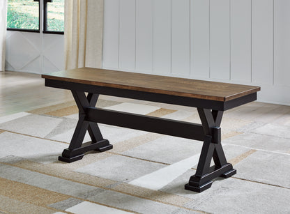 Bradenton Furniture Outlet - Ashley Furniture - Wildenauer Dining Room - Large Dining Room Bench / Brown/Black - D634-00