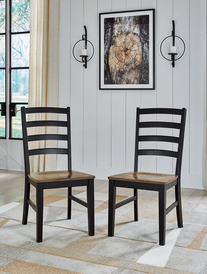 Bradenton Furniture Outlet - Ashley Furniture - Wildenauer Dining Room - Dining Chair (Set of 2) / Brown/Black - D634-01X2