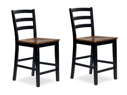 Bradenton Furniture Outlet - Ashley Furniture - Wildenauer Dining Room - Counter Height Barstool (Set of 2) / Brown/Black - D634-124X2