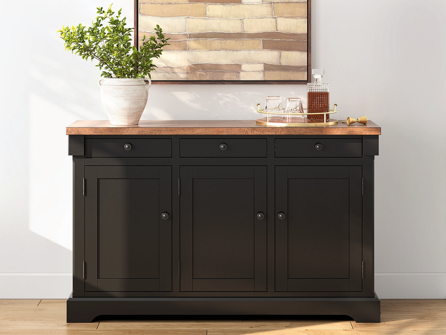 Bradenton Furniture Outlet - Ashley Furniture - Wildenauer Dining Room - Dining Room Buffet / Brown/Black - D634-80