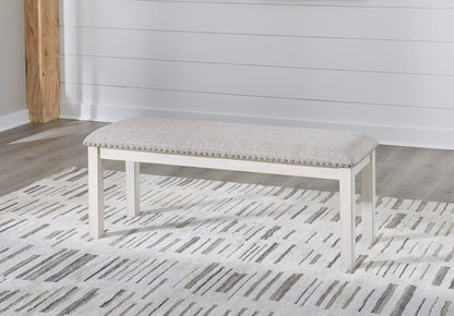 Bradenton Furniture Outlet - Ashley Furniture - Robbinsdale Dining Room - Large UPH Dining Room Bench / Antique White / 48"W x 17"D x 20"H - D642-00