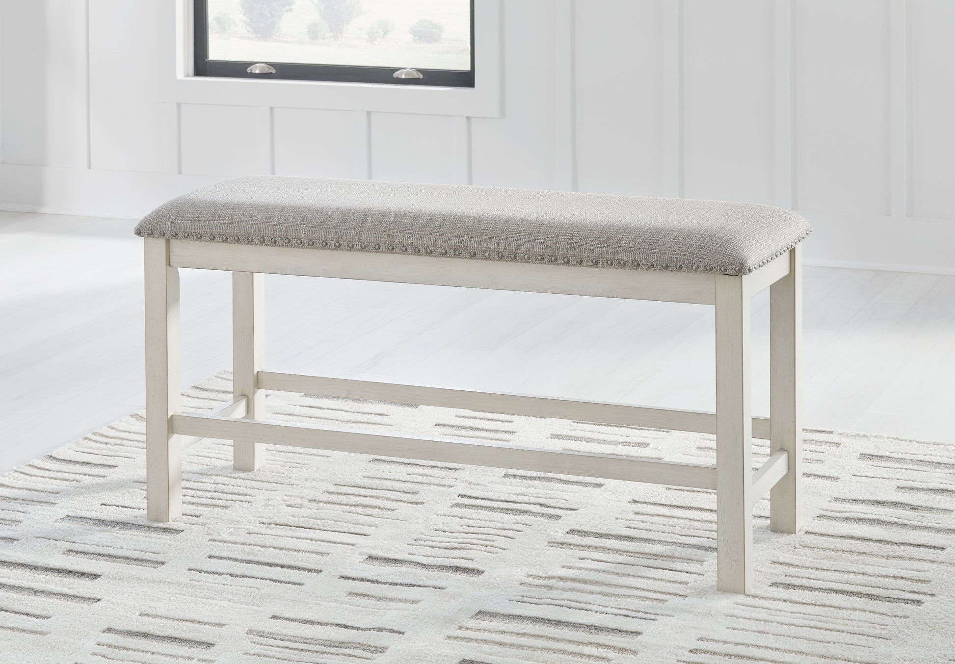 Bradenton Furniture Outlet - Ashley Furniture - Robbinsdale Dining Room - Counter Height Dining Table / Antique White / 36"W x 72"D x 37"H - D642D7