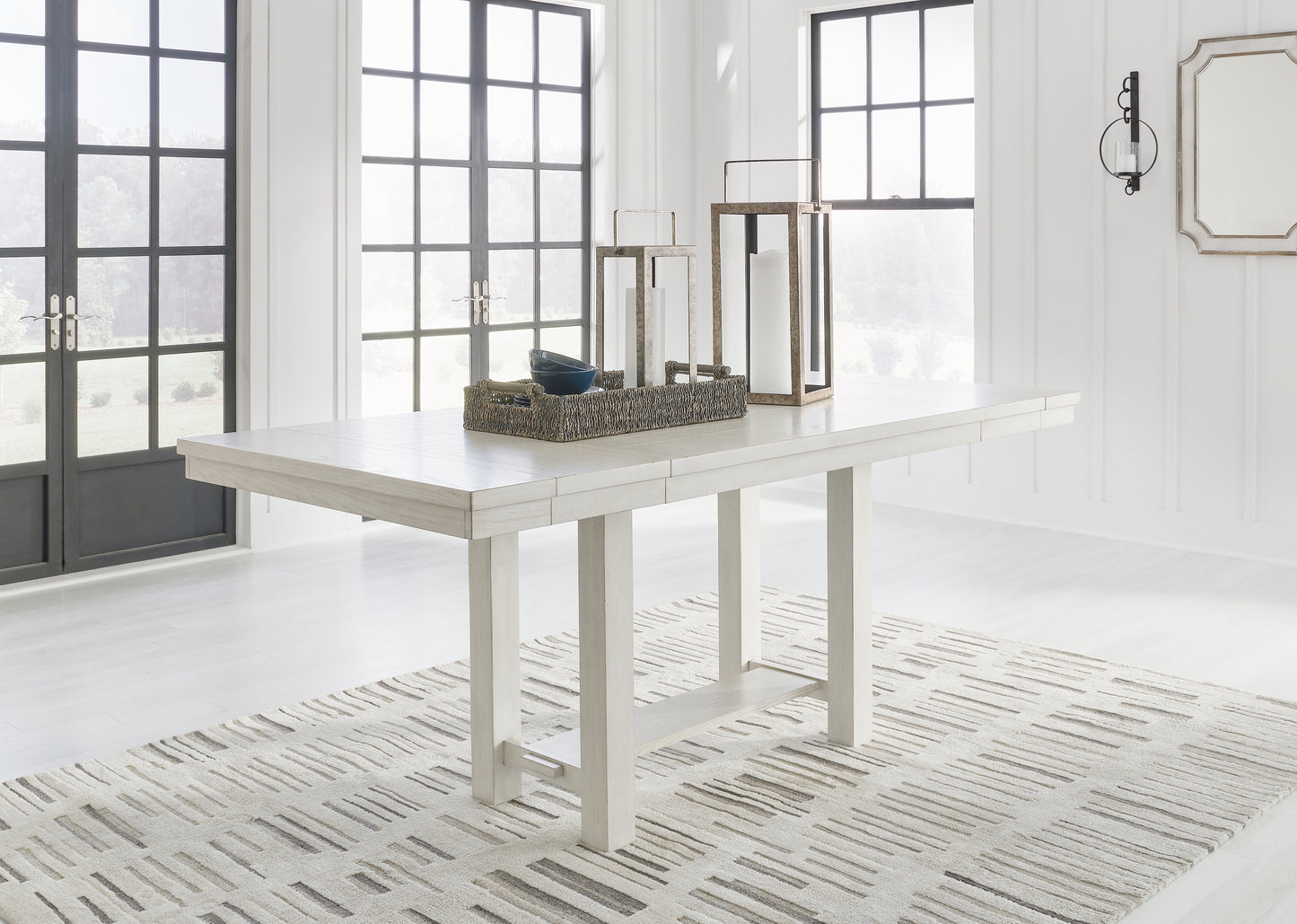 Bradenton Furniture Outlet - Ashley Furniture - Robbinsdale Dining Room - RECT DRM Counter EXT Table / Antique White / 42"W x 86"D x 36"H - D642-32