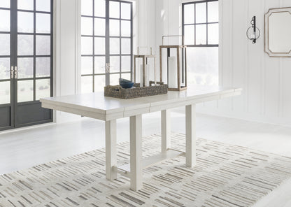 Bradenton Furniture Outlet - Ashley Furniture - Robbinsdale Dining Room - RECT DRM Counter EXT Table / Antique White / 42"W x 86"D x 36"H - D642-32