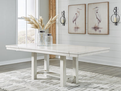 Bradenton Furniture Outlet - Ashley Furniture - Robbinsdale Dining Room - RECT Dining Room EXT Table / Antique White / 42"W x 86"D x 30"H - D642-45