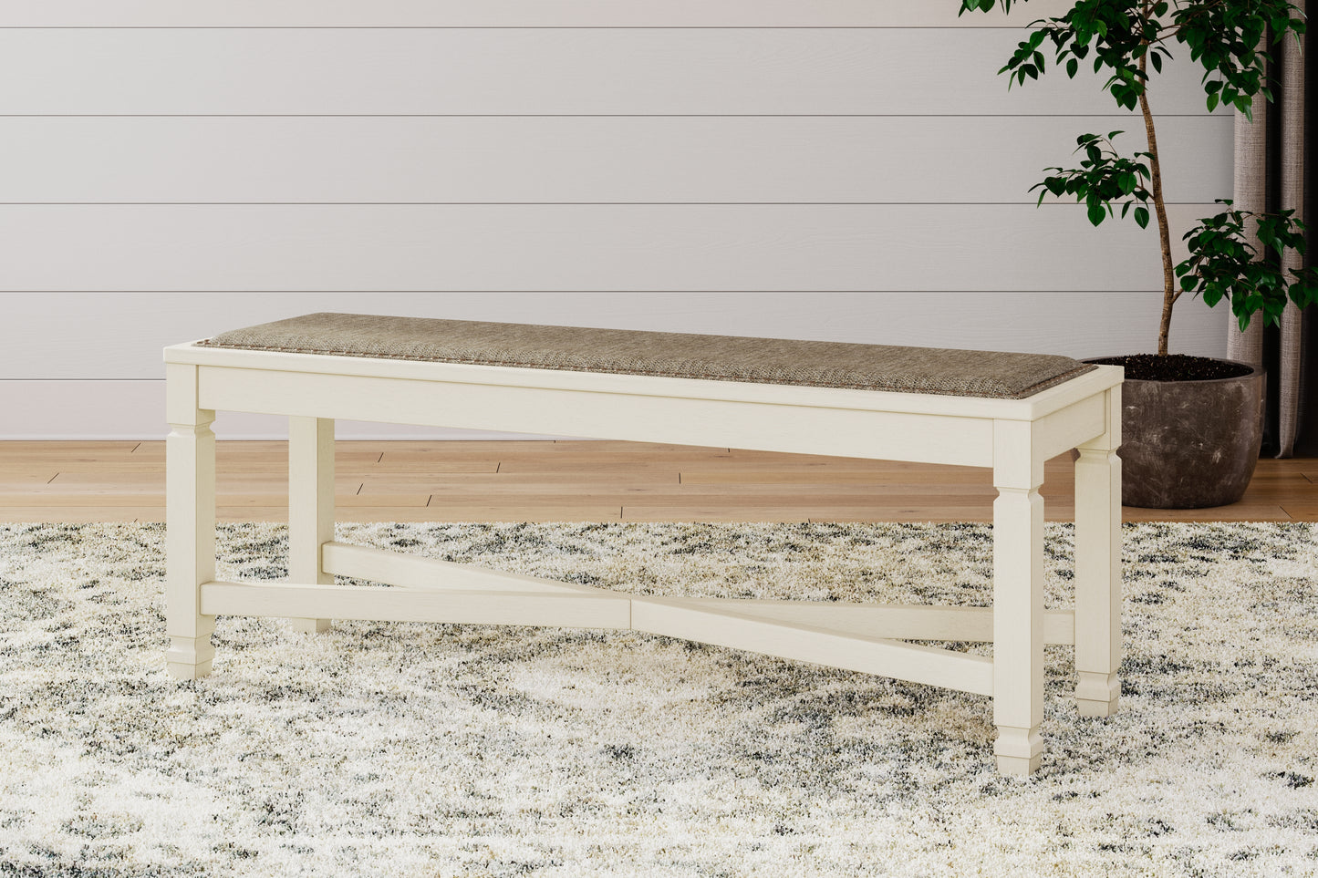Bradenton Furniture Outlet - Ashley Furniture - Bolanburg Dining Bench - Large UPH Dining Room Bench / Two-tone / 50"W x 15"D x 20"H - D647-00