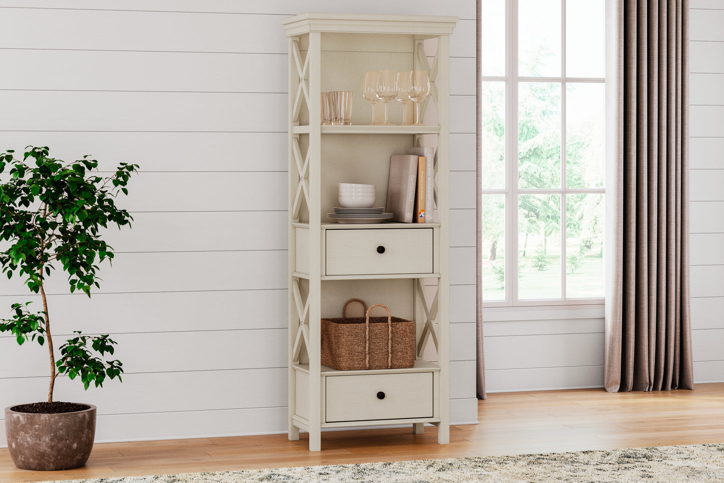 Bradenton Furniture Outlet - Ashley Furniture - Bolanburg Dining Room - Display Cabinet / Antique White - D647-76