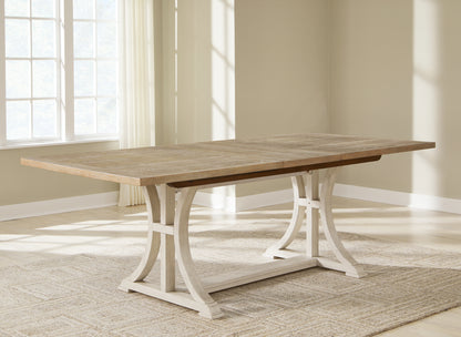 Bradenton Furniture Outlet - Ashley Furniture - Shaybrock Dining Room - RECT Dining Room EXT Table / Antique White/Brown - D683-35
