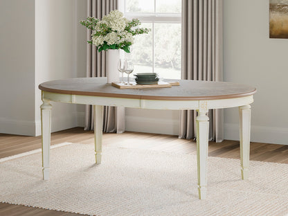 Bradenton Furniture Outlet - Ashley Furniture - Realyn Dining Room - Oval Dining Room EXT Table / Chipped White - D743-35