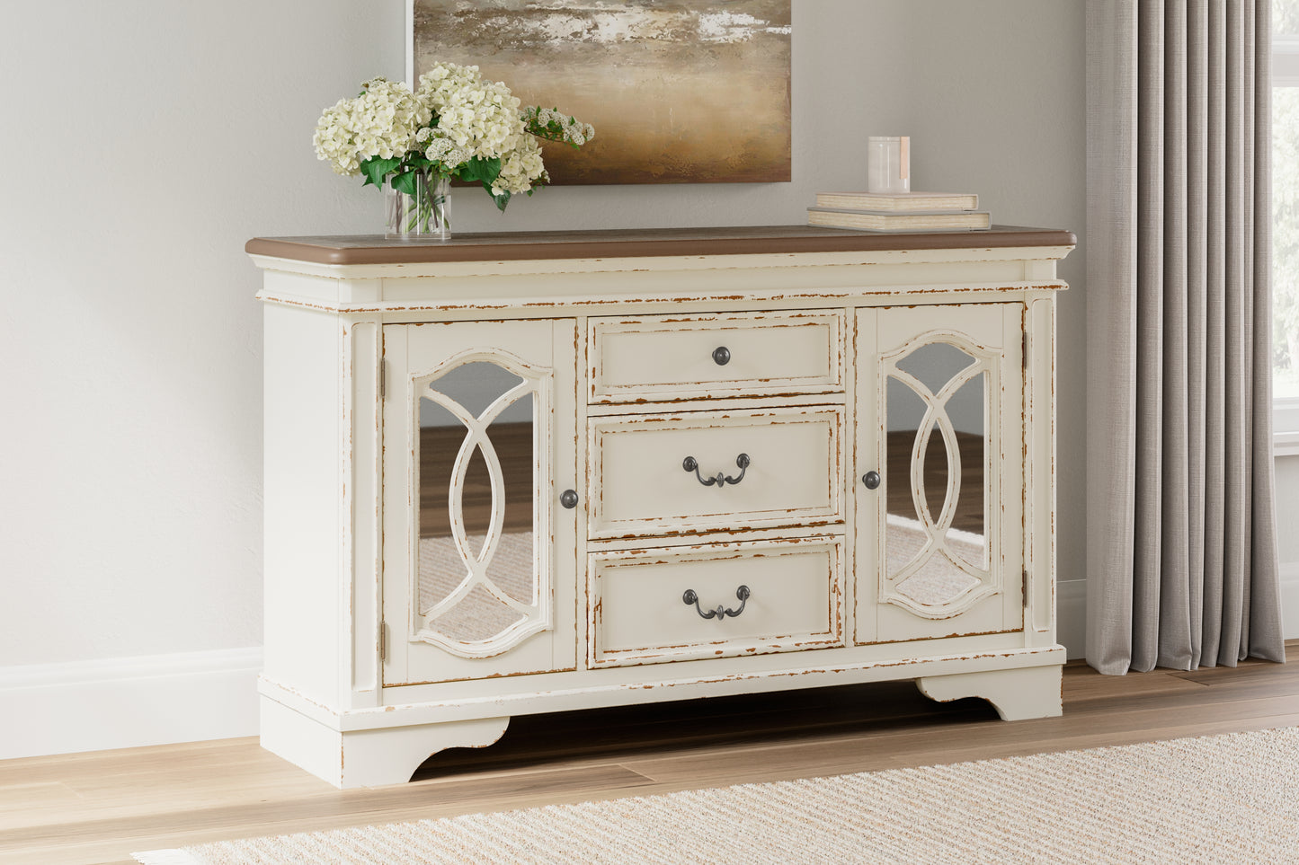 Bradenton Furniture Outlet - Ashley Furniture - Realyn Dining Room - Dining Room Server / Chipped White - D743-60