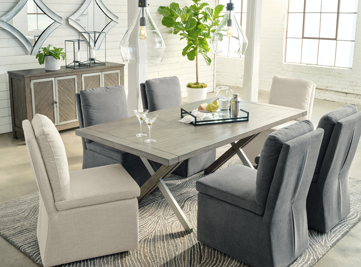 Bradenton Furniture Outlet - Ashley Furniture - Krystanza Dining Room - Rectangular Dining Room Table / Weathered Gray - D766-25