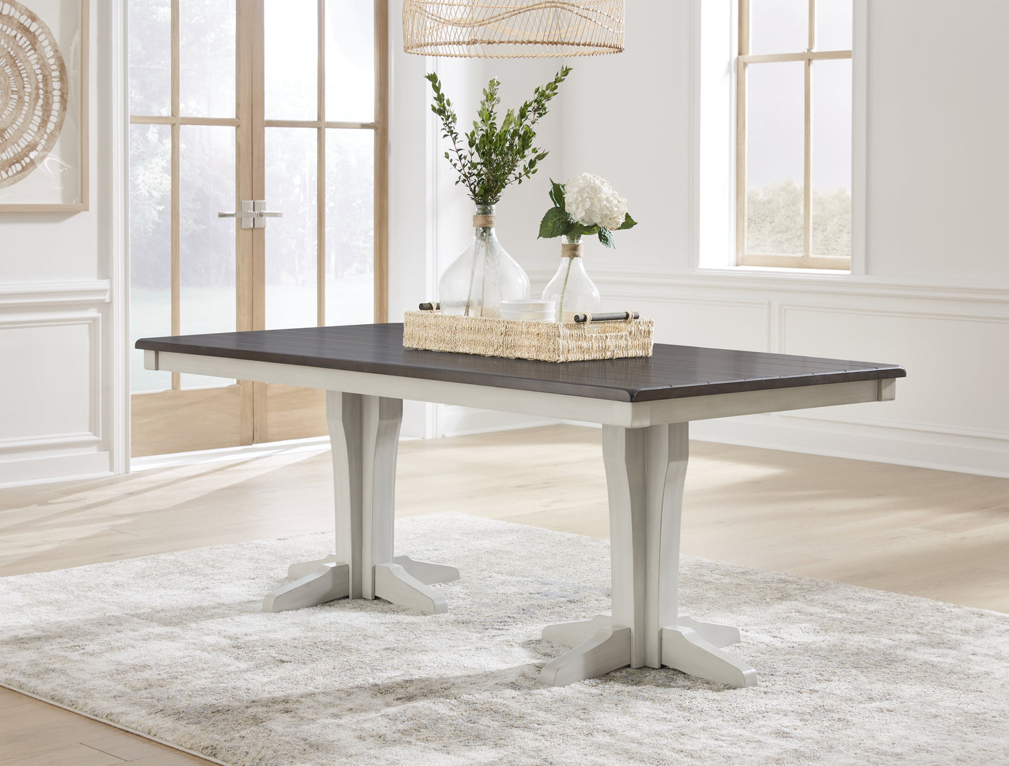 Bradenton Furniture Outlet - Ashley Furniture - Darborn Dining Room - Dining Table / Gray/Brown / 40"W x 78"D x 30"H - D796D3