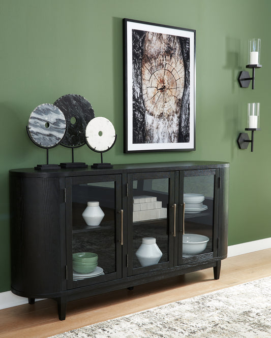 Bradenton Furniture Outlet - Ashley Furniture - Rowanbeck Dining Room - Oval Dining Room Table / Black - D821-25