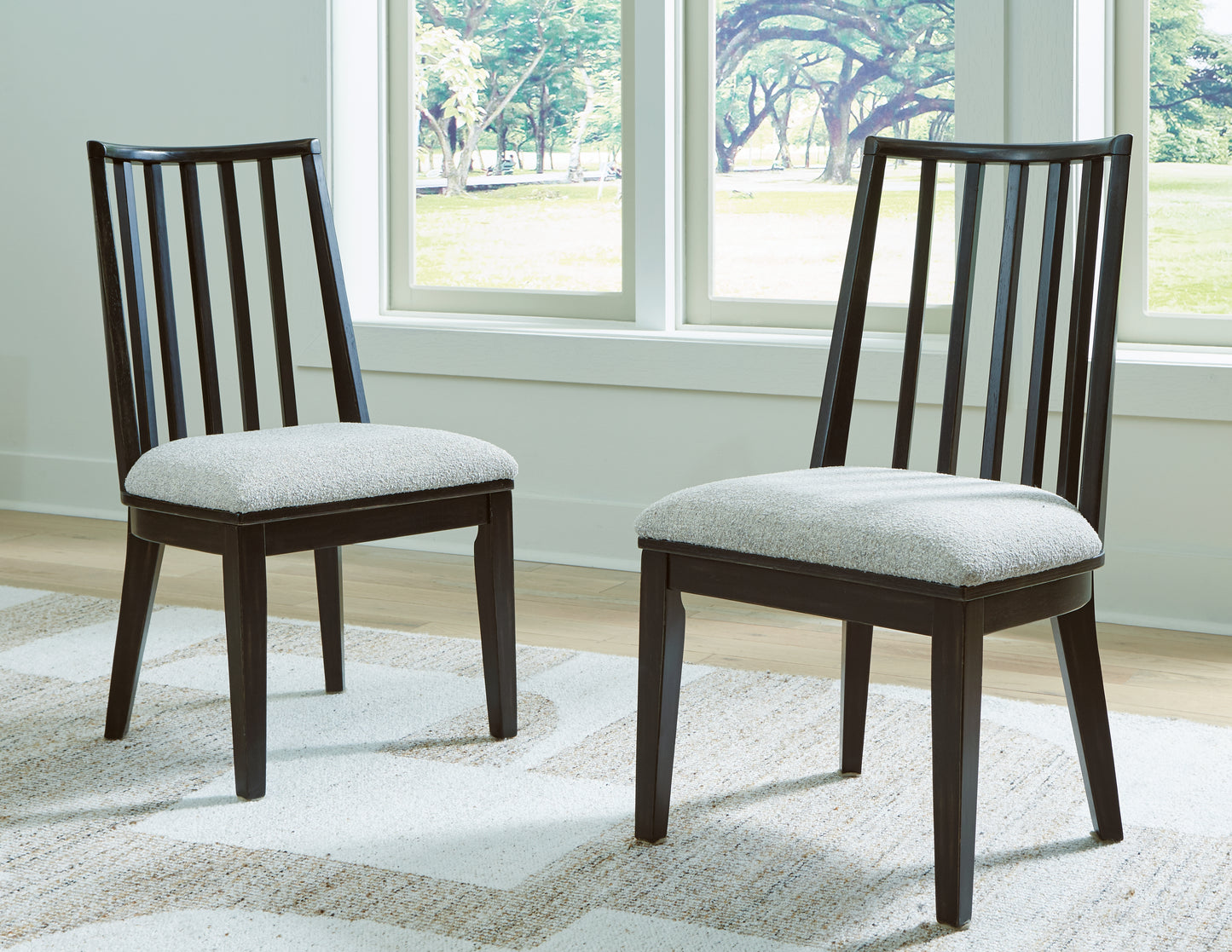Bradenton Furniture Outlet - Ashley Furniture - Galliden Dining Room - Dining Chair (Set of 2) / Black/Brown - D841-01X2